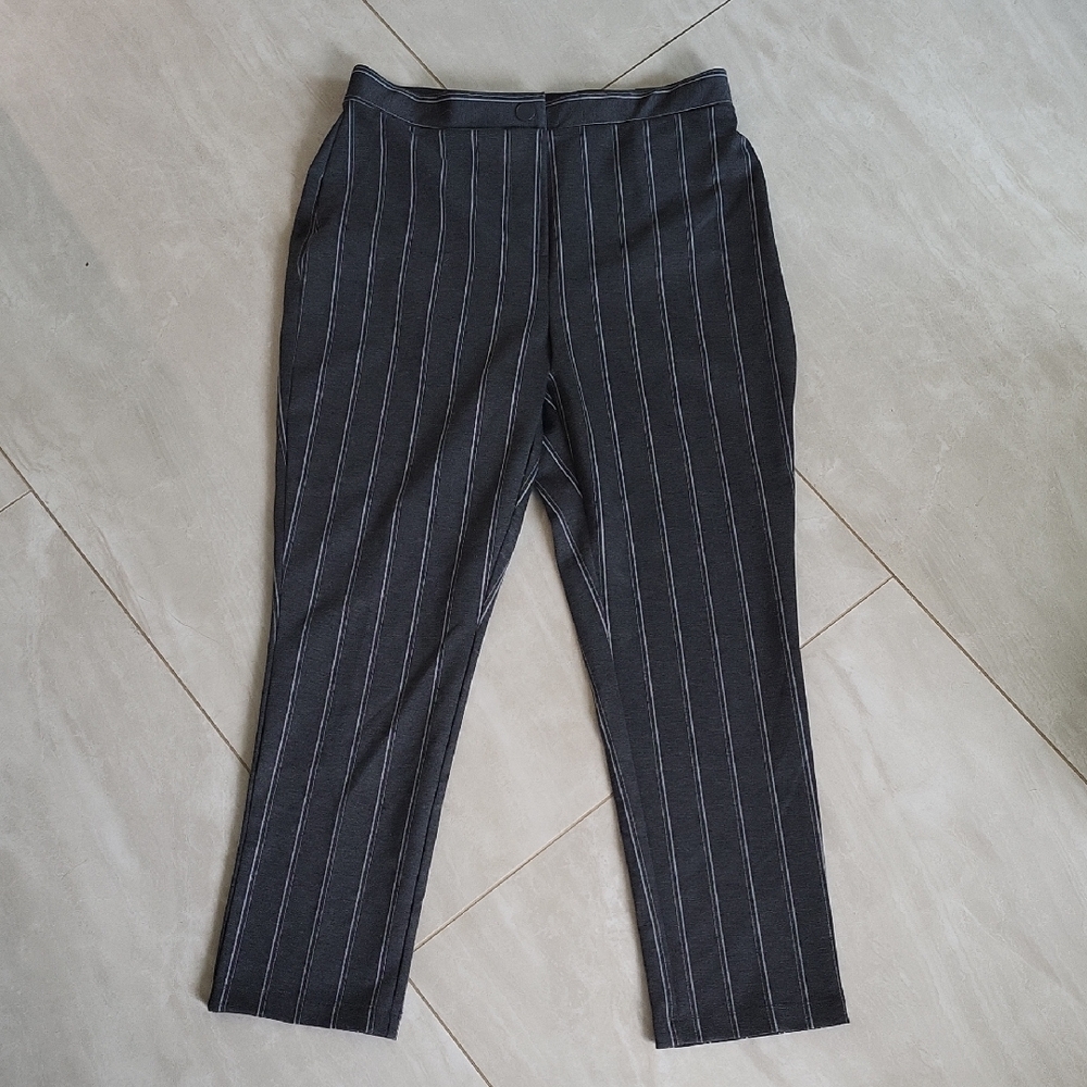 Worthington Charcoal Pinstripe Ultra Stretch Ponte Pants